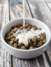 Sauce pour les croquettes du chien : Béchamel avec les restes du frigo