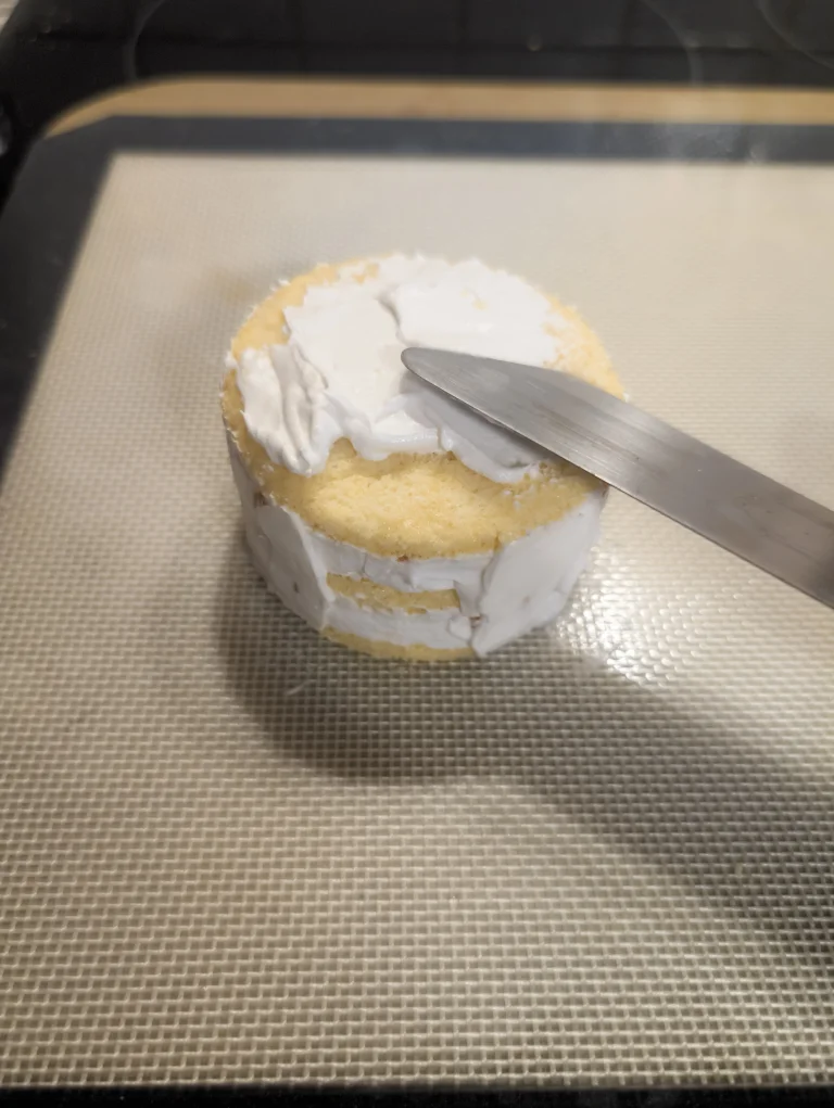Vue de l'étape 5, masquage du gâteau