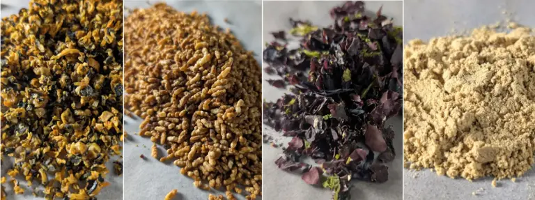 Présentation des ingrédients de la recette : mélange condiment pour la gamelle du chien