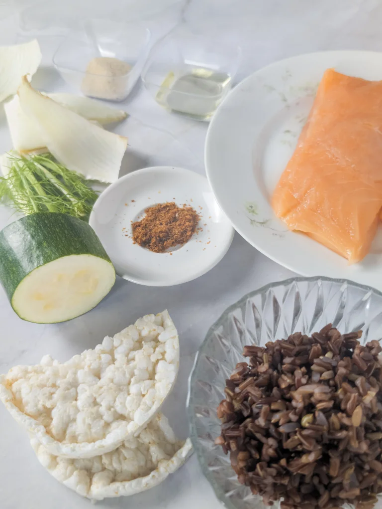 Ingrédients de la recette de ration au saumon