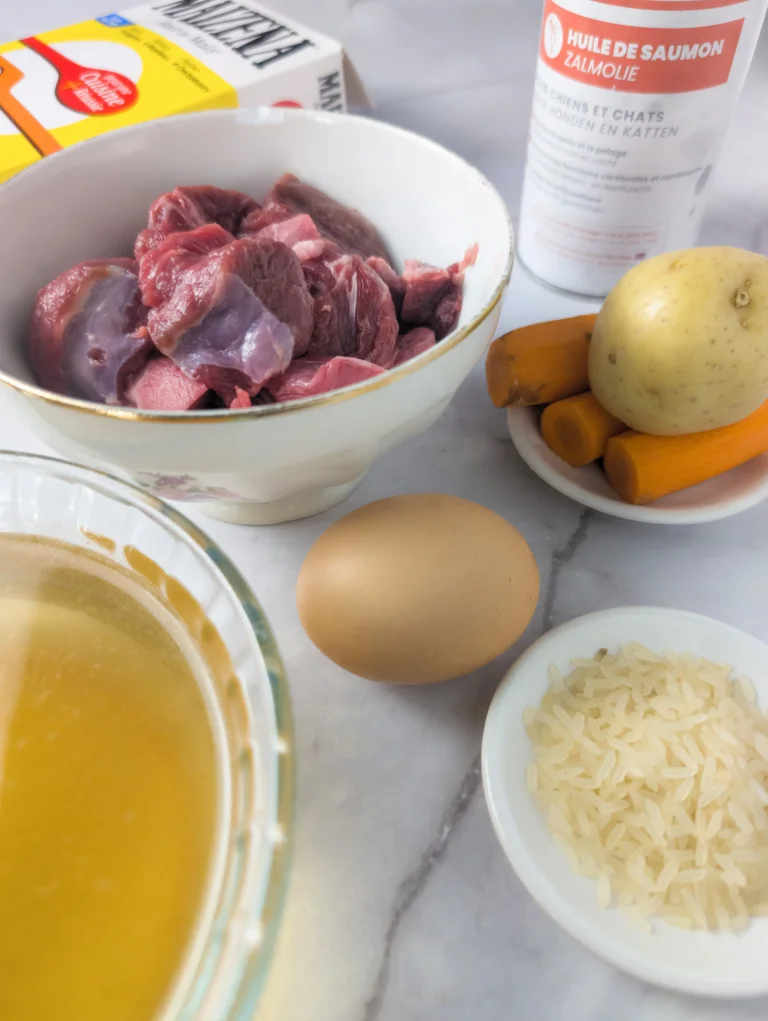 Vue des ingrédients de la recette de blanquette aux légumes