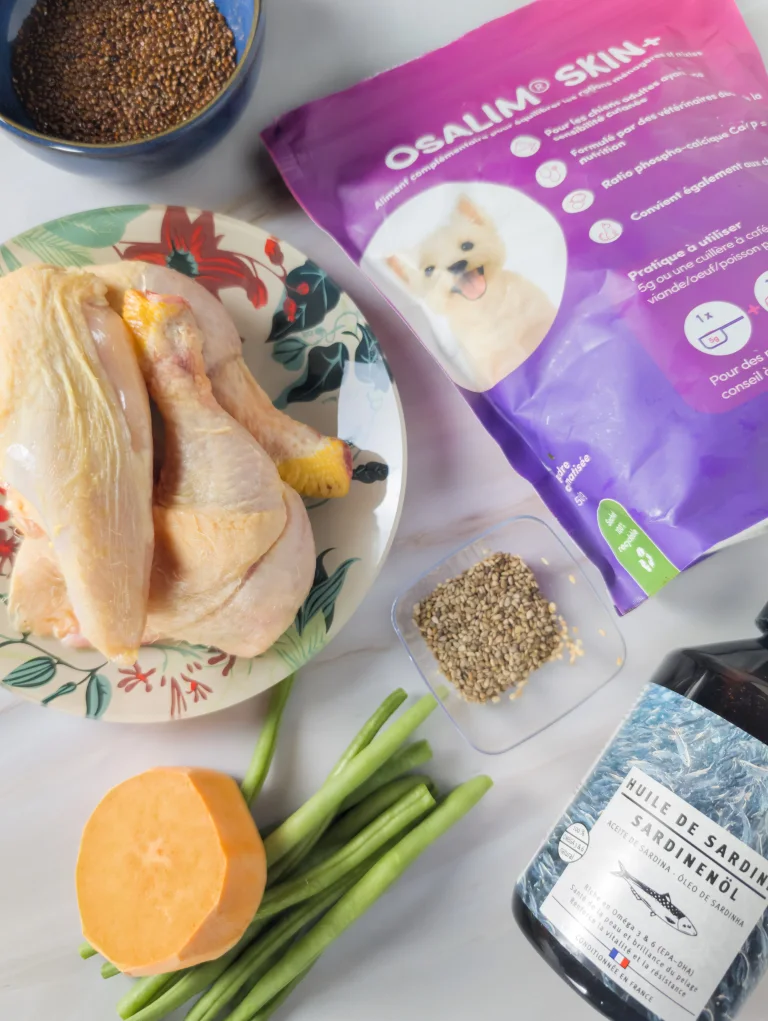 Ingrédients de la recette de ration ménagère au poulet